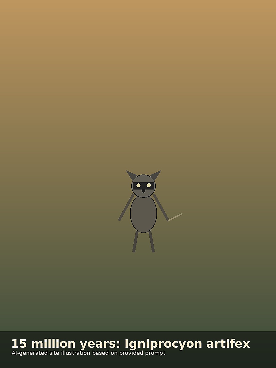 Future procyonid holding a flint knife